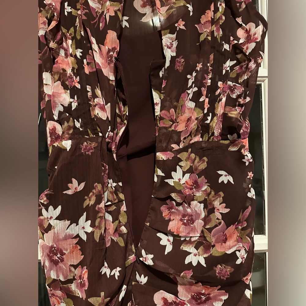 Express Ruched Ruffle Mini Dress - Picture 6 of 11